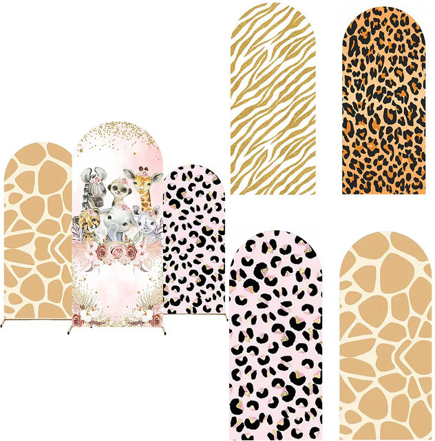 VIKAMA Wildlife Fotohintergrund mit Leopardenmuster in Multicolour für Babygeburtstage und Party-Dekorationen - Bild 1