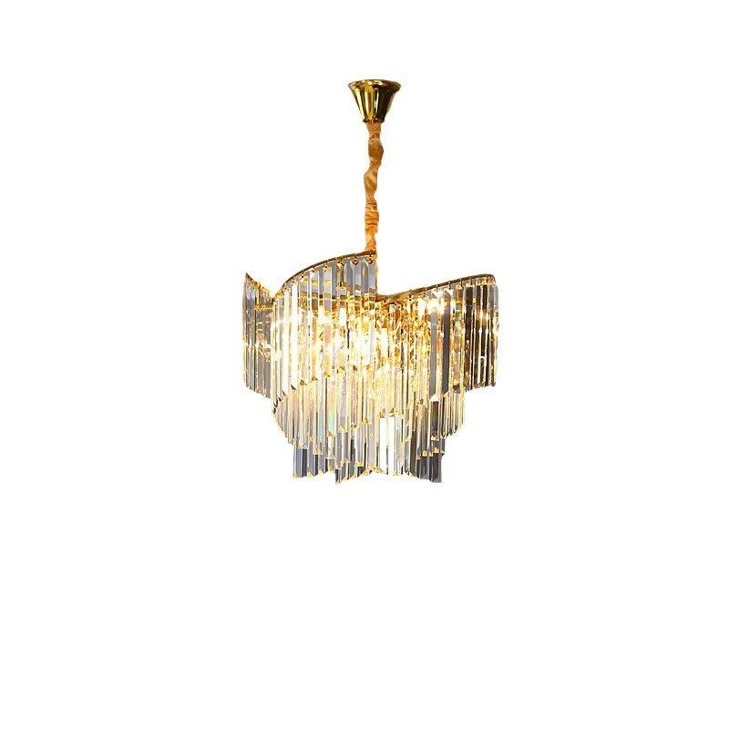 YUENSLIGHTING LED-Kronleuchter in Gold mit Glas-Spirale als dekorative Hängelampe für dein Wohnzimmer - Bild 3