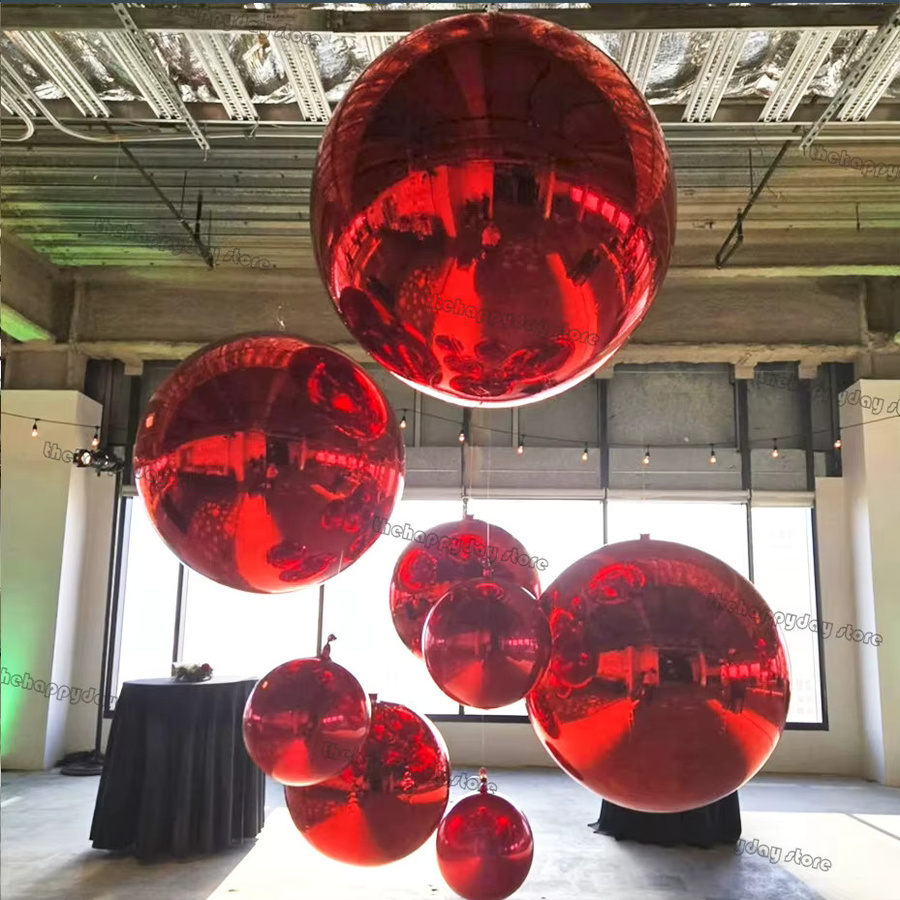 10 Stück MicroPlush 4D-Rundfolienballons in Rot und Gold aus Metall-Optik für Geburtstag, Hochzeit oder Valentinstag - Bild 5