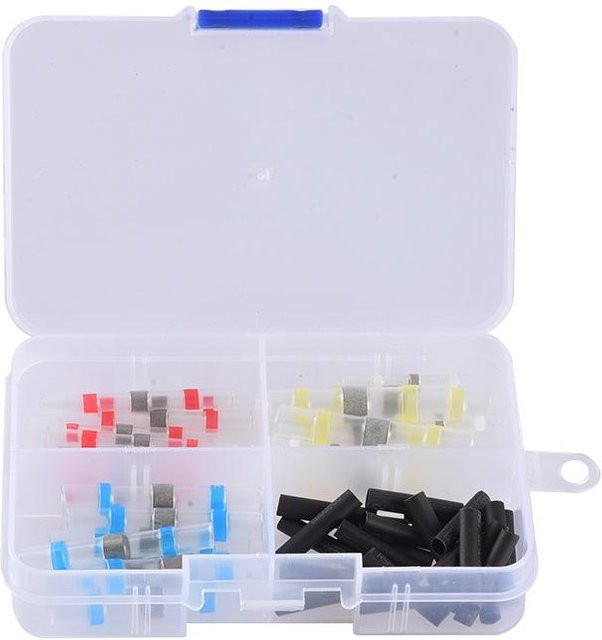 LCAuto parts Anschluss-Set mit 50 Stück wasserdichten Lötringen und Schrumpfrohren aus Kupfer in Multicolour - Bild 1