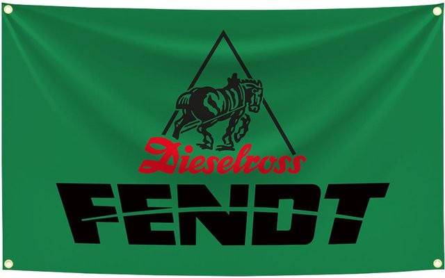 Wandteppich Deutsche Landmaschinen Fendt Flagge als Wandkunst Dekoration für deine Garage, Breite: 150 cm, Höhe: 90 cm - Bild 1
