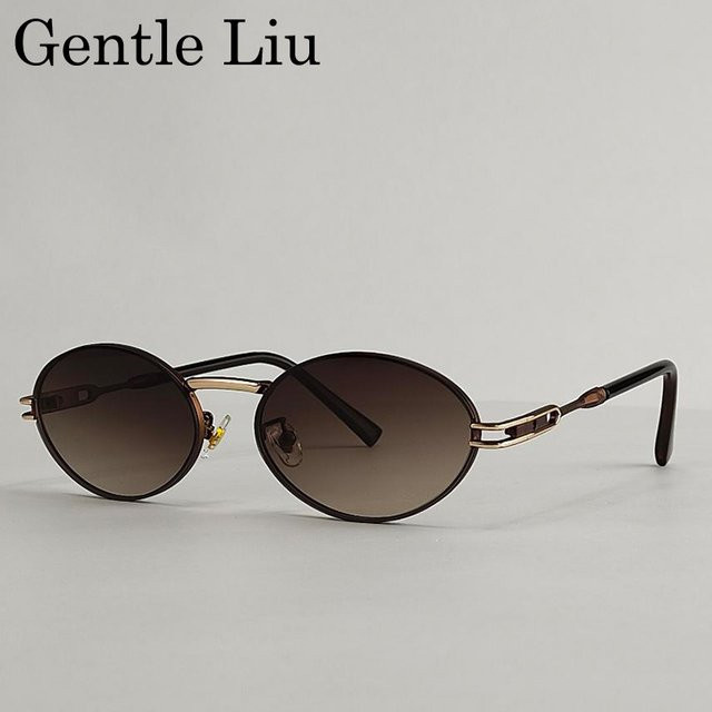 GENTLE LIU Sonnenbrille, oval, Metall, Damen - Bild 1