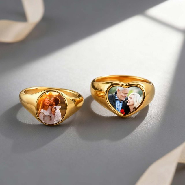 Myfresty Siegelring, Edelstahl, Gold, Damen - Bild 1