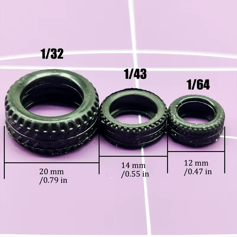 KicarMod Gummireifen-Set für Rennstrecken-Dekoration, Modellauto-Ausstellungsszene - Bild 4