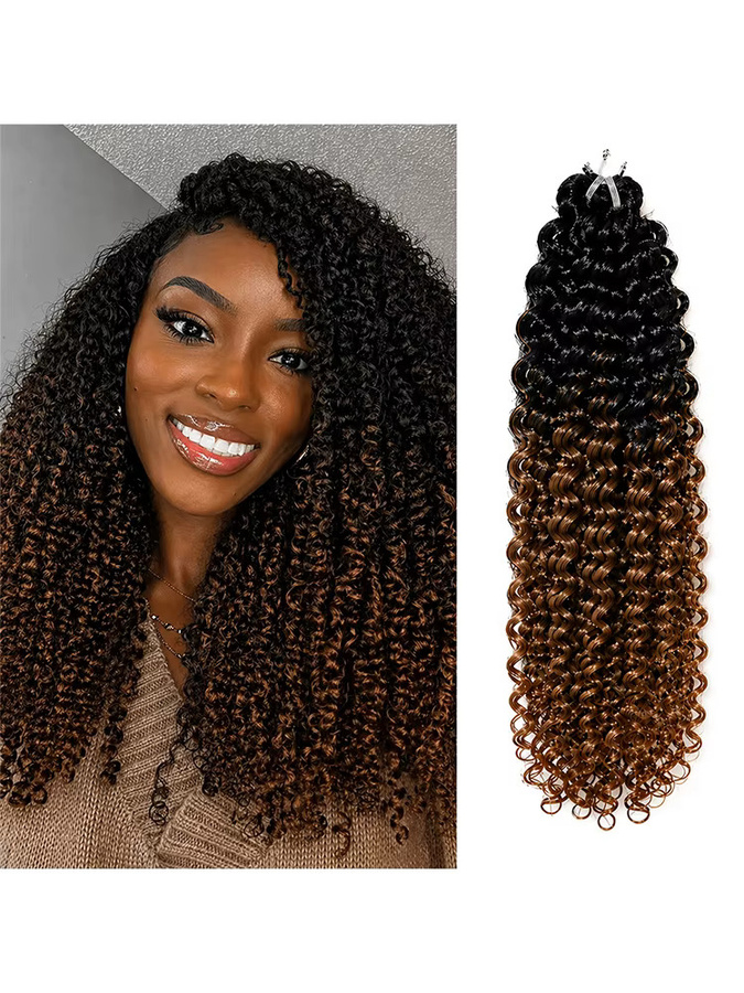 Wig Queen Echthaar-Häkelverlängerungen, Kinky Curly Feather Bundles, TB30 - Bild 7