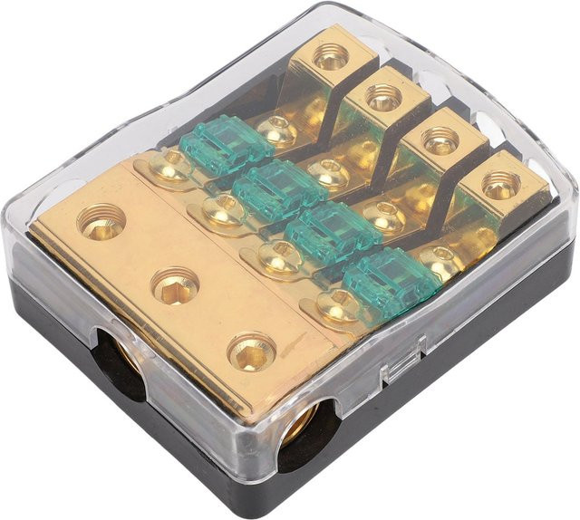 Fishine Mini ANL Sicherungshalter Sicherungsverteilerblock für Auto und LKW, 60 Ampere, Beige/Gold, 0-2-4 Gauge Eingang und 4-6-8 Gauge Ausgang - Bild 1