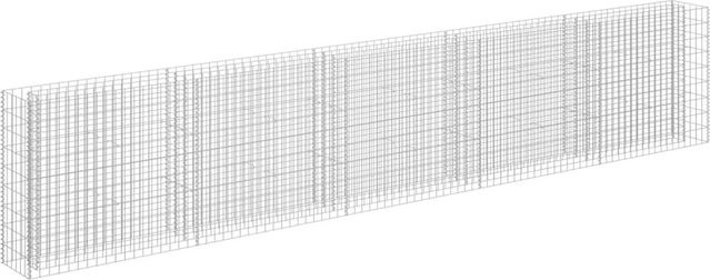 vidaXL Gabionen-Hochbeet aus verzinktem Stahl in Silber, B/T/H: 450 x 30 x 90 cm - Bild 1