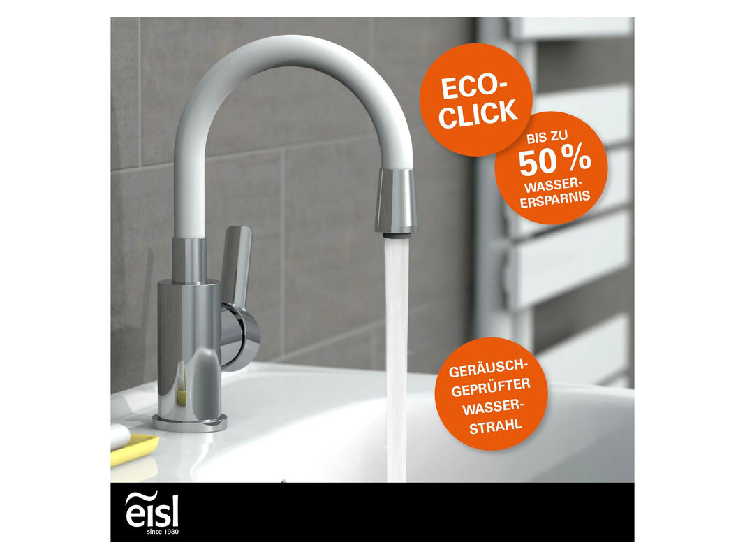 Eisl Waschtischarmatur Flexo mit biegbarem Auslauf in Chrom und Weiß - Bild 2