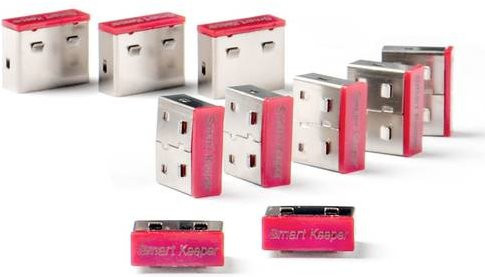 Smartkeeper USB-A Einsteckschloss CSK-PC01P in Rot und Edelstahl - Bild 1