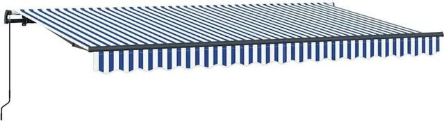 vidaXL Einziehbare Markise Blau aus Stoff und Aluminium, B: 400 cm, T: 200 cm - Bild 1
