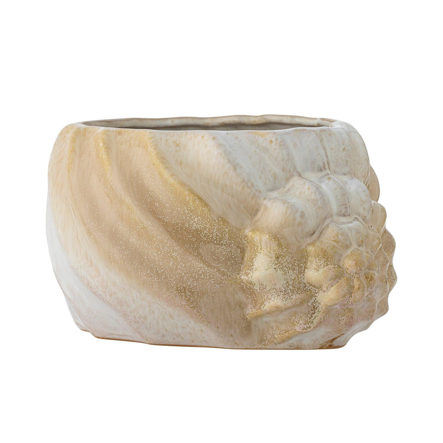 Bloomingville Keramik-Blumentopf Corelia in Braun mit floralem Design, Höhe: 17,5 cm, Breite: 12,0 cm, Tiefe: 22,0 cm - Bild 1