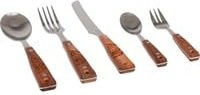 Petromax Camping Besteck 5-teilig aus Edelstahl mit Echtholzgriff - Bild 1