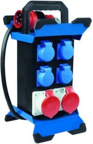 AS-SCHWABE CEE-Standstromverteiler STECKY 11+ in Blau mit 11 Steckdosen und 1 CEE-Stecker 400V 16A 5-polig - Bild 1