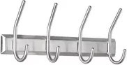ALCO Garderobenleiste 2841 mit 4 Haken aus Edelstahl in Silber Matt, B/H/T: 31,5 x 13,0 x 7,0 cm - Bild 1