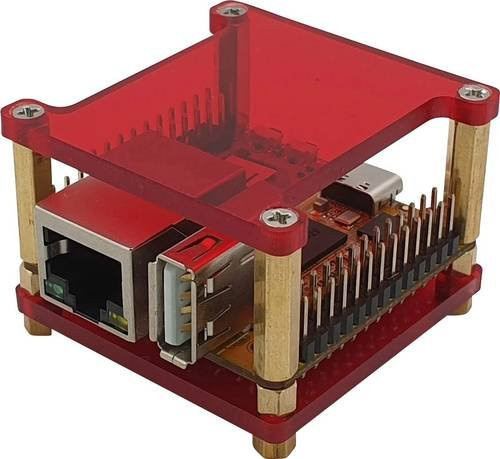 Radxa RPiS Acryl SBC-Gehäuse passend für Rock Pi Rot, transparent/rot - Bild 1