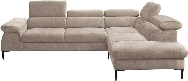 Schlafsofa Sepina von Pascal Morabito in Beige mit Samtbezug und L-Form - Bild 1