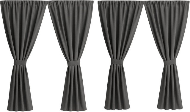 Setgarden Curtain Garden Outdoor Vorhang Set in Anthrazit, 4 Stück, B: 155 cm, H: 220 cm - Bild 1