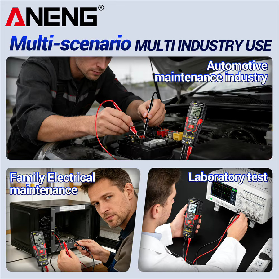 ANENG M129 Digitales Multimeter mit 4000 Anzeigen, 500V AC/DC Spannung, NCV-Funktion, Widerstandsmessgerät mit Taschenlampe und Hintergrundbeleuchtung in Rot und Schwarz - Bild 4