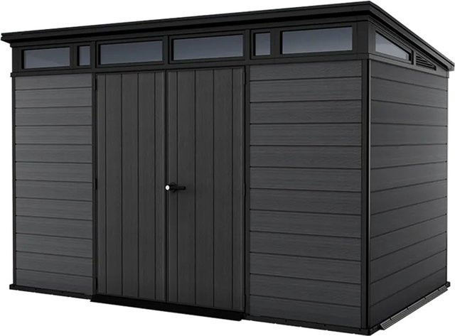 Keter Gartenhaus Cortina 117 aus Kunststoff in Grau mit Fenster und Boden, B/T/H: 342 x 218 x 226 cm - Bild 1