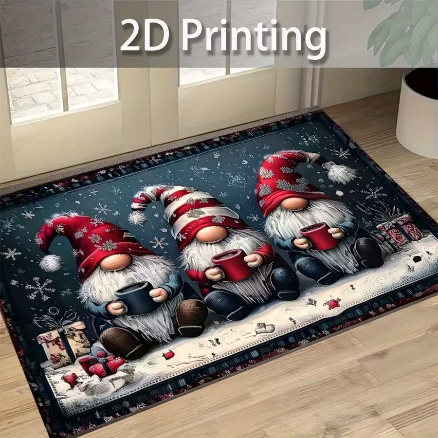 VIKAMA Weihnachtsteppich mit ästhetischem Druck für Wohnzimmer, Esszimmer und Terrasse - Bild 3