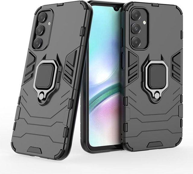 Stoßfeste Handyhülle mit Ringständer für Samsung Galaxy (Modelle: A05S, A15, A81, A91, M01, M02, M04 4G, M10, M11, M12, M13 4G, M20, M21, M22 4G) in Schwarz - Bild 1