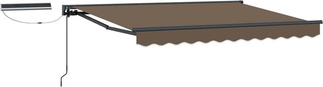 vidaXL Elektrische Ausziehbare Markise in Taupe mit Semi-Cassette aus Polyester und Aluminium, Breite: 350 cm, Tiefe: 250 cm - Bild 1