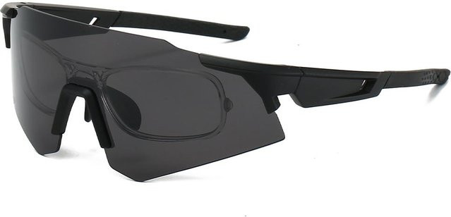 Binchi Keji Travel Sportsonnenbrille, Damen, Vollrand, Wrap, Schwarz, Kunststoff - Bild 1