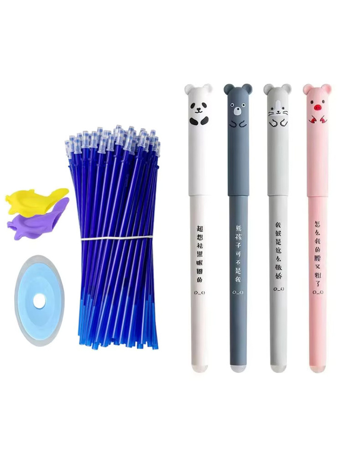 Löschbare Gel-Stifte mit Panda-Motiv, 37 Teile Set, blaue Tinte, 0,5 mm Mine für Schule und Büro - Bild 2