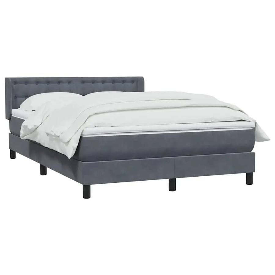 vidaXL Boxspringbett mit Matratze Dunkelgrau Samt B/T/H: 160 x 210 x 78 cm - Bild 2