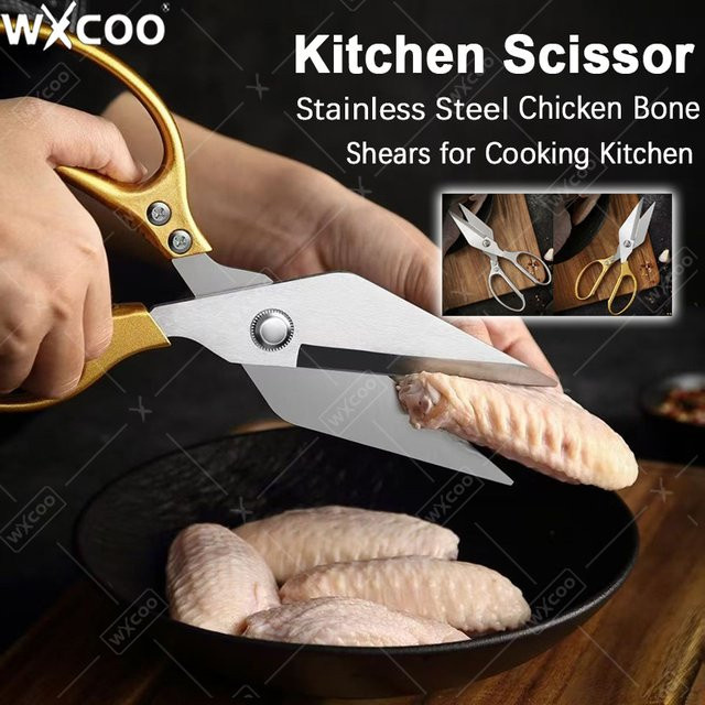 WXCOO Edelstahl-Küchenschere als Geflügelschere und Mehrzweck-BBQ-Schere zum Schneiden von Fleisch, Truthahn, Fisch und Gemüse - Bild 1