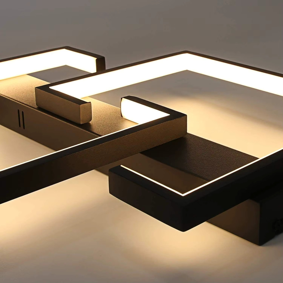 Cliheet 2-flammige LED-Deckenleuchte in Schwarz, 35 W, dimmbar mit Fernbedienung für Wohnzimmer und Schlafzimmer - Bild 6