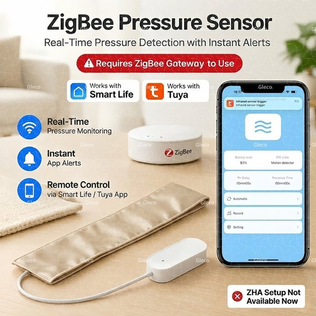 Tuya Zigbee Drucksensor für Smart Life zur Schwerkrafterkennung und Anwesenheitserkennung in Weiß - Bild 1