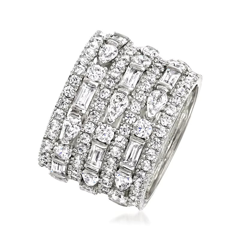 Huitan Damenring, Silber, Zirkonia, Verlobung, Hochzeit - Bild 2