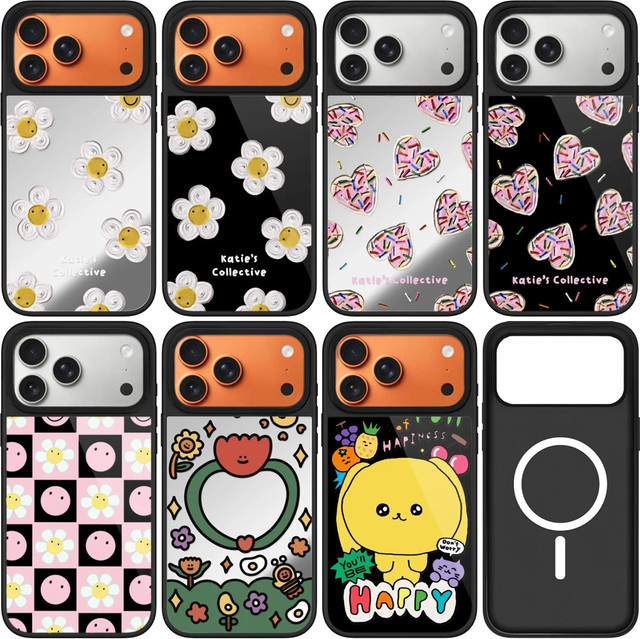 Magnetische iPhone Schutzhülle mit Herz und Gänseblümchen Design in Multicolour für iPhone 12 bis iPhone 17 Pro Max und iPhone 17 Air - Bild 1