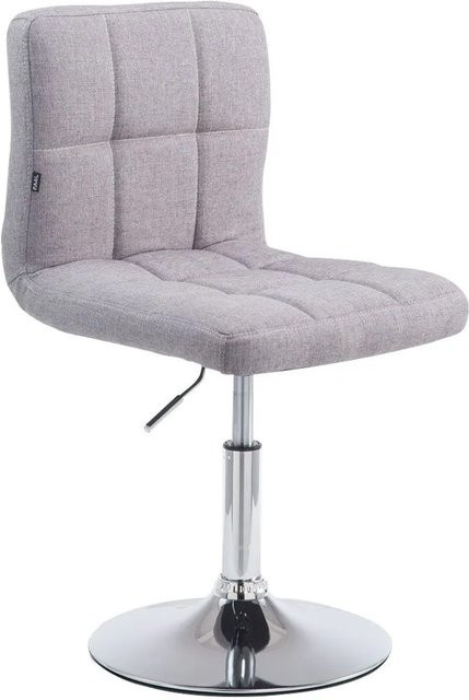DELUKE Palma Barhocker BANGKO Barstuhl aus Stoff in Grau, höhenverstellbar, drehbar mit Lehne, B/T/H: 44 x 49 x 74 cm - Bild 1