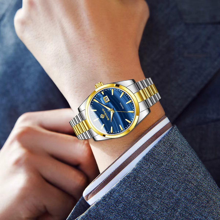BANGWEI Armbanduhr, Quarz, Edelstahl, Blau, Herren - Bild 4