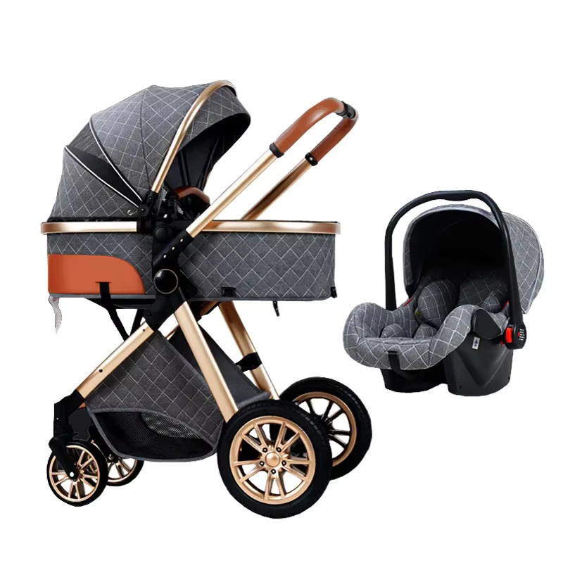 3-in-1 Kinderwagen Warm House mit Licht und Stoßfestigkeit für Neugeborene, Kombi-Kinderwagen mit zwei Fahrtrichtungen und Komfort-Eigenschaften - Bild 3