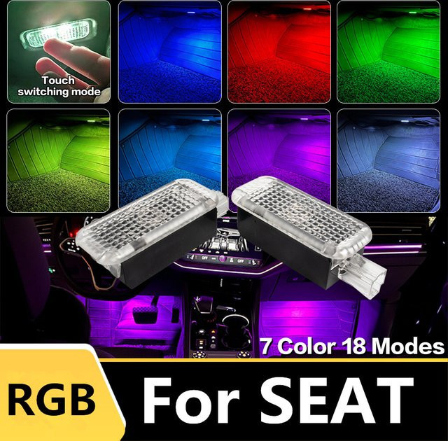 LED Fußraumbeleuchtung RGB Atmosphäre Lampe für SEAT Ateca Leon Ibiza Toledo Alhambra in Transparent - Bild 1