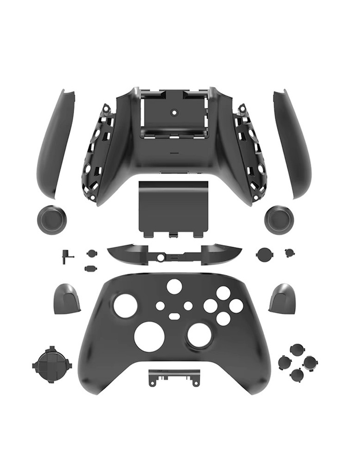 DATA FROG Gehäuseschale für die hintere Abdeckung von Xbox Series X S Controllern, Ersatzteil und DIY-Reparaturset, Schwarz - Bild 3
