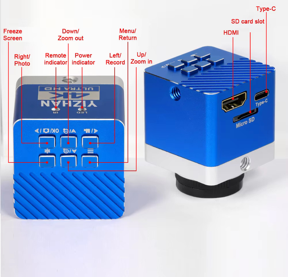 YIZHAN Elektronisches Digitalmikroskop mit 150-facher Zoomlinse, 4K 60MP HD-Mikroskopkamera mit HDMI und USB, ideal für Industrielötarbeiten, ausgestattet mit IMX-Chip und 1080p 60 FPS - Bild 2