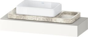 Duravit Konsole Qatego in Weiß Supermatt mit 1 Ausschnitt, B/T/H: 120 x 48 x 17 cm - Bild 1