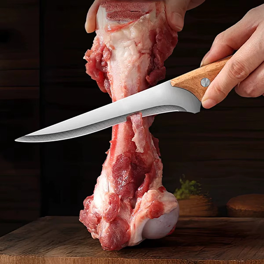 SHENJIU Paring Knife aus Edelstahl und Holz mit Messerschutz für Fleisch und Obst - Bild 4