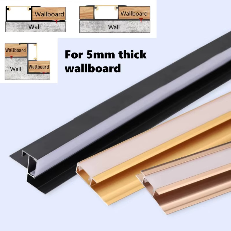 Khelse LED-Aluminiumprofil für Wandpaneele und Fliesen in Rose Gold, 5 mm Dicke - Bild 2