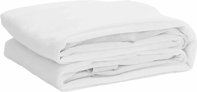 vidaXL Matratzenschoner Weiß, wasserdicht und atmungsaktiv aus Mikrofaser, B/T: 120 x 200 cm - Bild 1