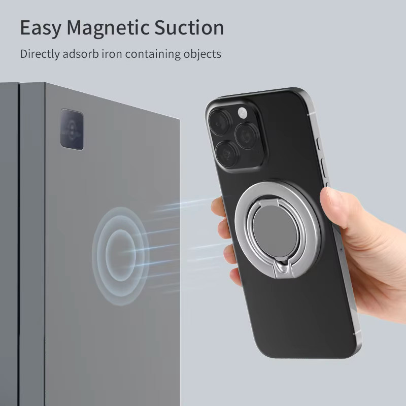 WSSHE MagSafe faltbarer magnetischer Telefonhalter für Xiaomi und universelle Smartphones, doppelseitiger Autohalter in Schwarz oder Silber - Bild 3