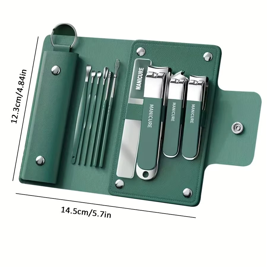 Ouriner Maniküre-Set, 10-teilig, Tiefgrün, Glänzend, Unisex - Bild 2