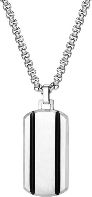 Vnox Halskette Edelstahl, Dogtag Anhänger, Schwarz, Herren, 60 cm - Bild 1