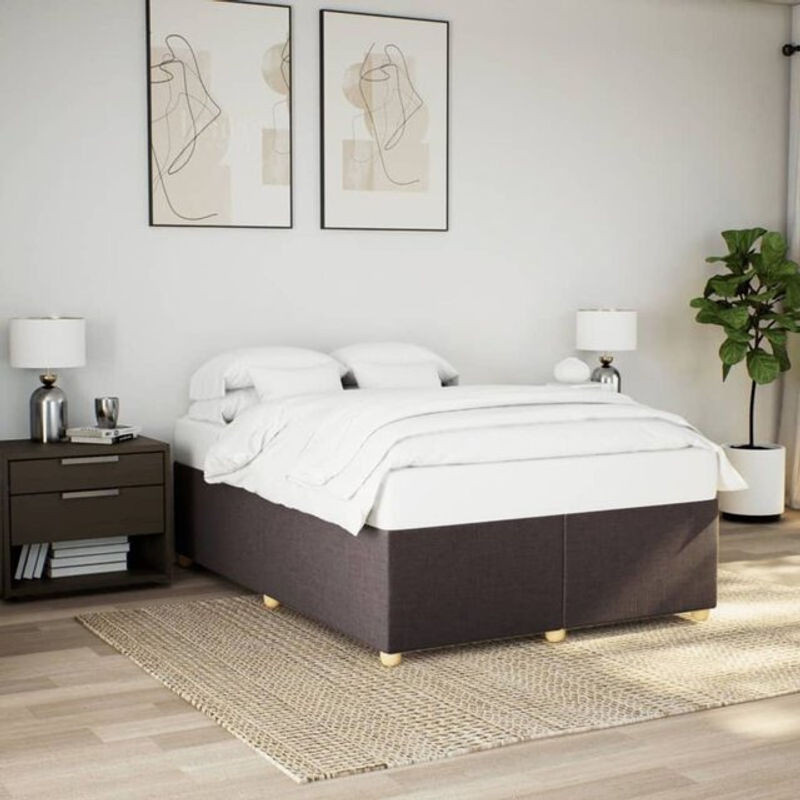 Polsterbett vidaxl in Braun aus Stoff und Holzwerkstoff, B/T/H: 140 x 200 cm - Bild 1