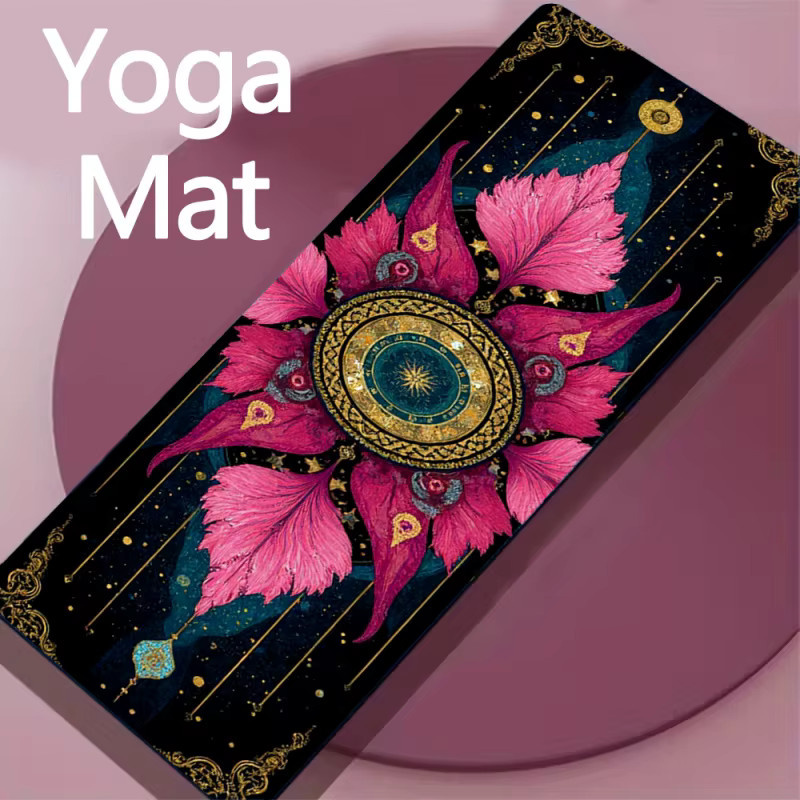 VIKAMA Yoga-Matte Pink Lotus Mandala, rutschfeste Meditationsmatte für Pilates und Fitness in Pink und Multicolour - Bild 3