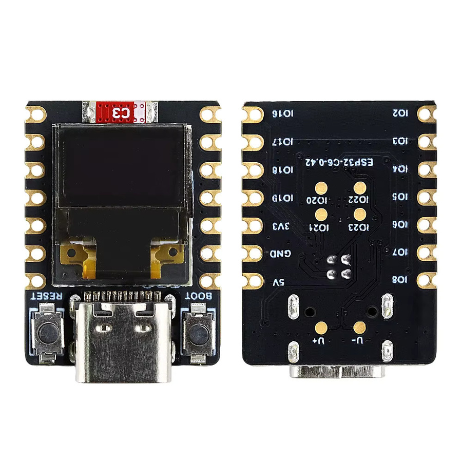 ESP32 C6 Entwicklungsboard-Modul mit 0,42 Zoll OLED-Display, 2,4GHz WLAN, Bluetooth und USB-C für deine IoT DIY-Projekte in Schwarz - Bild 2